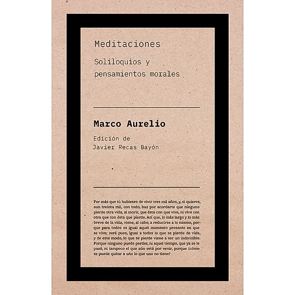 Meditaciones de Marco Aurelio / Autor Pensamiento, Marco Aurelio