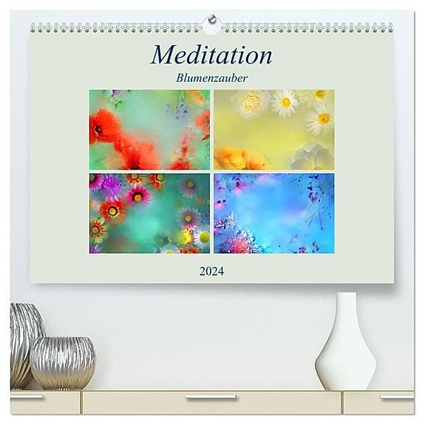 Meditation-Blumenzauber (hochwertiger Premium Wandkalender 2024 DIN A2 quer), Kunstdruck in Hochglanz, Monika Altenburger