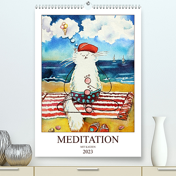 Meditation mit Katzen (Premium, hochwertiger DIN A2 Wandkalender 2023, Kunstdruck in Hochglanz), Lia Amarta Ignatova