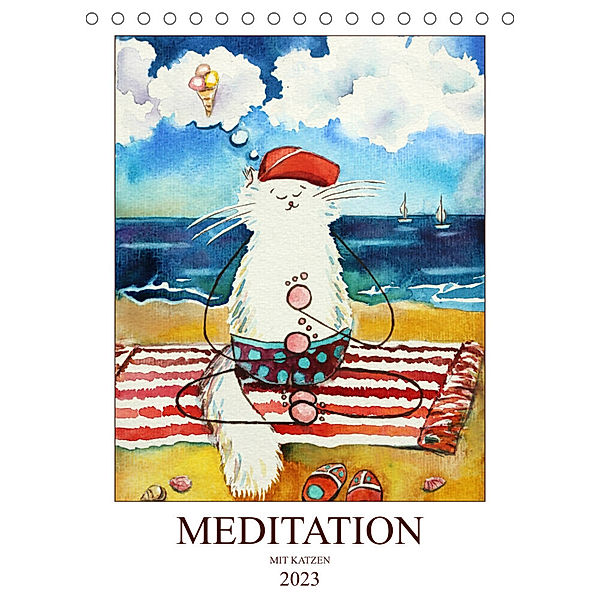Meditation mit Katzen (Tischkalender 2023 DIN A5 hoch), Lia Amarta Ignatova
