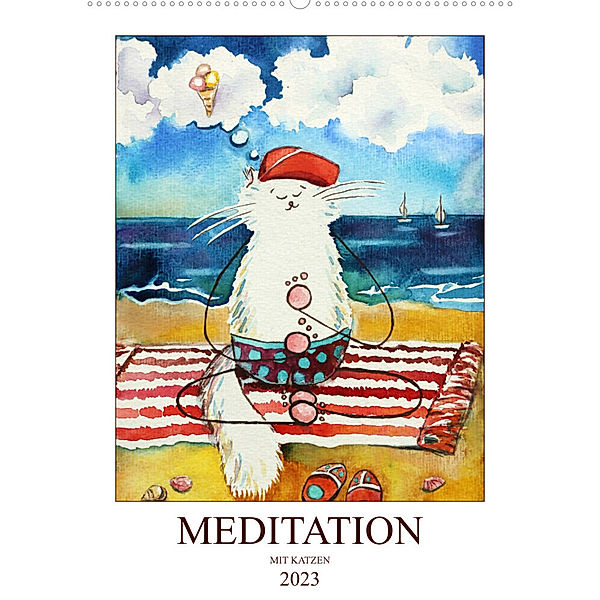 Meditation mit Katzen (Wandkalender 2023 DIN A2 hoch), Lia Amarta Ignatova