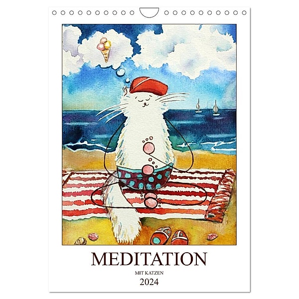 Meditation mit Katzen (Wandkalender 2024 DIN A4 hoch), CALVENDO Monatskalender, Lia Amarta Ignatova
