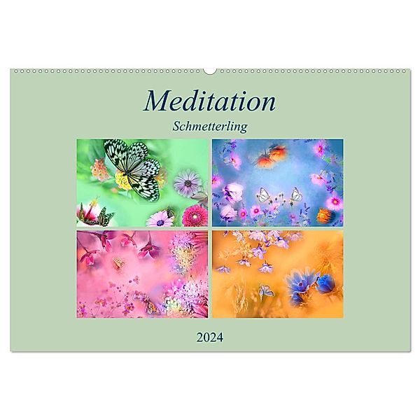 Meditation-Schmetterling (Wandkalender 2024 DIN A2 quer), CALVENDO Monatskalender, Monika Altenburger