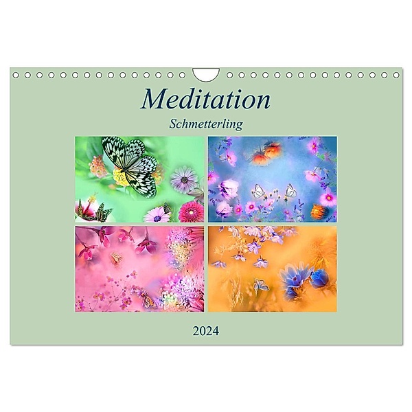 Meditation-Schmetterling (Wandkalender 2024 DIN A4 quer), CALVENDO Monatskalender, Monika Altenburger