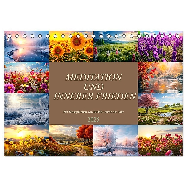 Meditation und innerer Frieden (Tischkalender 2025 DIN A5 quer), CALVENDO Monatskalender, Calvendo, Dirk Meutzner
