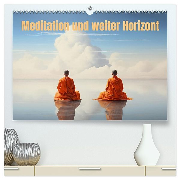 Meditation und weiter Horizont (hochwertiger Premium Wandkalender 2025 DIN A2 quer), Kunstdruck in Hochglanz, Calvendo, Liselotte Brunner-Klaus