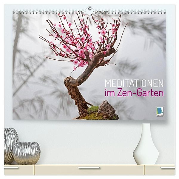Meditationen im Zen-Garten (hochwertiger Premium Wandkalender 2025 DIN A2 quer), Kunstdruck in Hochglanz, Calvendo