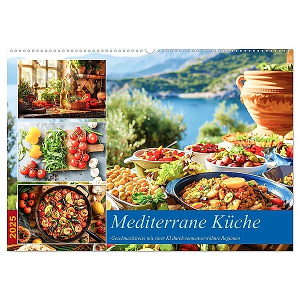 Mediterrane Küche (Wandkalender 2025 DIN A2 quer), CALVENDO Monatskalender, Calvendo, Steffen Gierok-Latniak