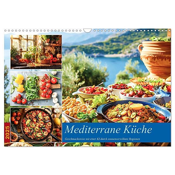 Mediterrane Küche (Wandkalender 2025 DIN A3 quer), CALVENDO Monatskalender, Calvendo, Steffen Gierok-Latniak