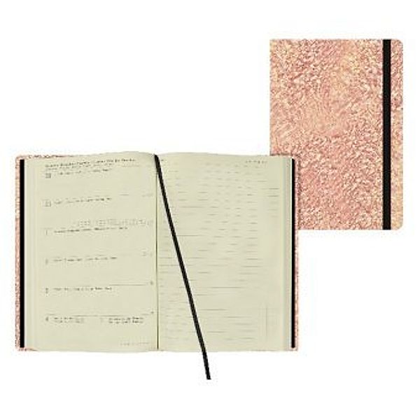 Medium Weekly Diary With Notebook 12 Month 2021 - Metallic Rose Gold