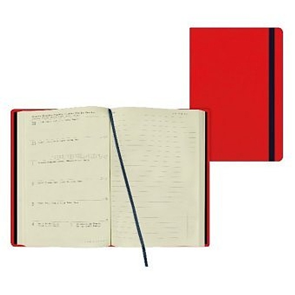 Medium Weekly Diary With Notebook 12 Month 2021 - Red