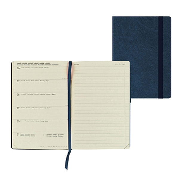 Medium Weekly Diary With Notebook 12 Month 2023 - Blue