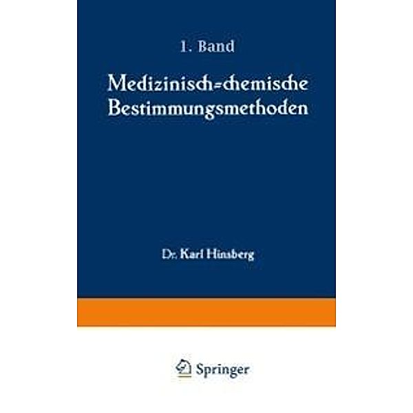 Medizinisch-chemische Bestimmungsmethoden, Karl Hinsberg