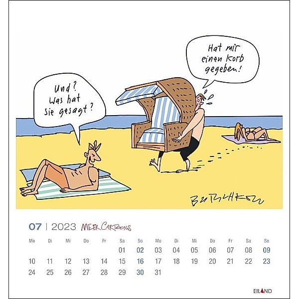 Meer Cartoons Postkartenkalender 2023 von Peter Butschkow. Witzige Comics über Sylt in einem kleinen Tischkalender. Die, Peter Butschkow