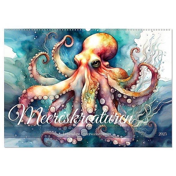 Meereskreaturen - Lebendige Unterwasserwelt (Wandkalender 2025 DIN A2 quer), CALVENDO Monatskalender, Calvendo, Dusanka Djeric