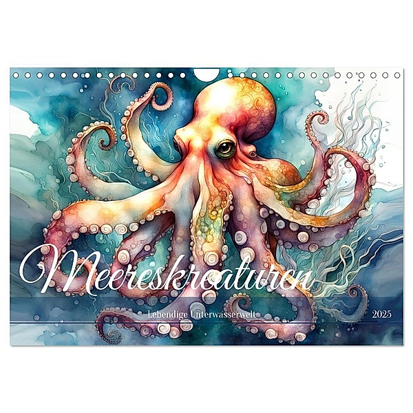 Meereskreaturen - Lebendige Unterwasserwelt (Wandkalender 2025 DIN A4 quer), CALVENDO Monatskalender, Calvendo, Dusanka Djeric