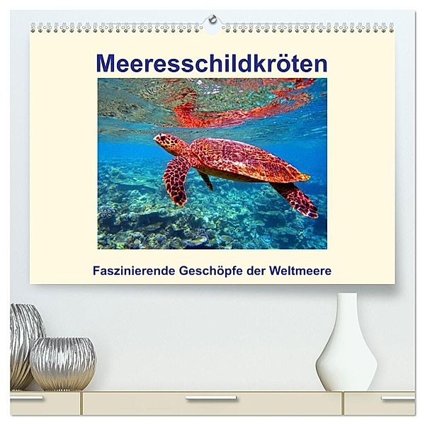 Meeresschildkröten - Faszinierende Geschöpfe der Weltmeere (hochwertiger Premium Wandkalender 2025 DIN A2 quer), Kunstdruck in Hochglanz, Calvendo, Andrea Hess