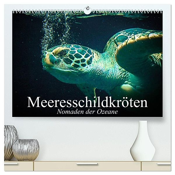Meeresschildkröten. Nomaden der Ozeane (hochwertiger Premium Wandkalender 2024 DIN A2 quer), Kunstdruck in Hochglanz, Elisabeth Stanzer