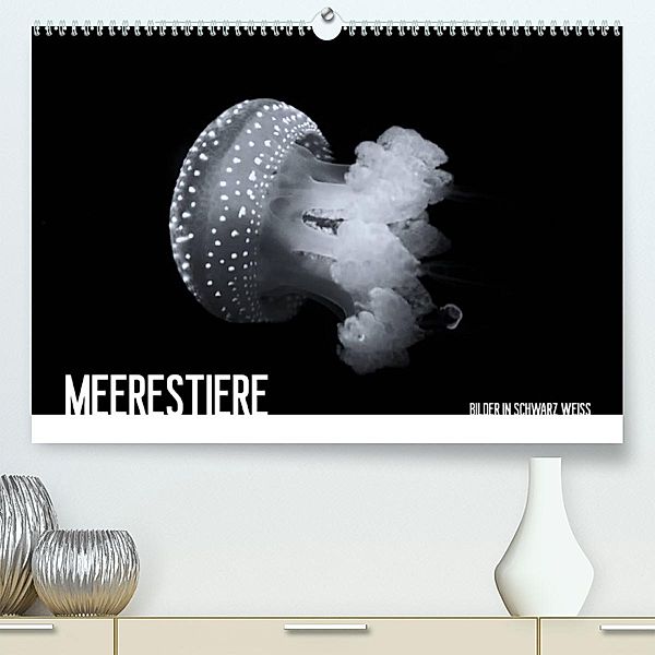 Meerestiere Bilder in Schwarz Weiss (Premium, hochwertiger DIN A2 Wandkalender 2023, Kunstdruck in Hochglanz), Dirk Meutzner