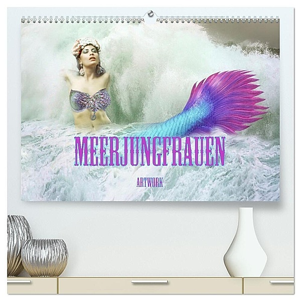 Meerjungfrauen - Artwork (hochwertiger Premium Wandkalender 2024 DIN A2 quer), Kunstdruck in Hochglanz, Liselotte Brunner-Klaus