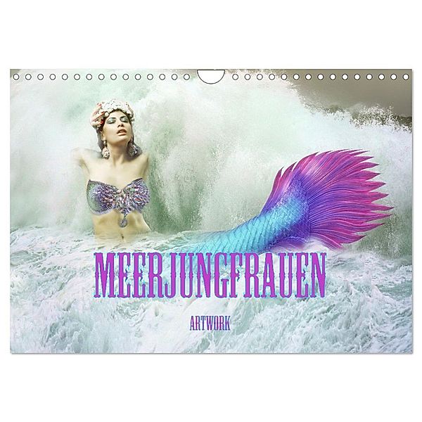 Meerjungfrauen - Artwork (Wandkalender 2024 DIN A4 quer), CALVENDO Monatskalender, Liselotte Brunner-Klaus