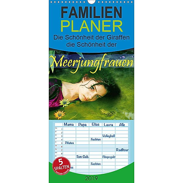 Meerjungfrauen - Familienplaner hoch (Wandkalender 2019 , 21 cm x 45 cm, hoch), Liselotte Brunner-Klaus