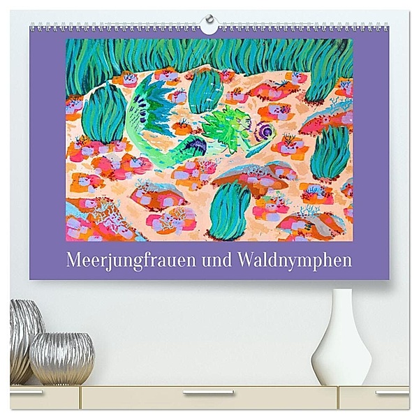 Meerjungfrauen und Waldnymphen (hochwertiger Premium Wandkalender 2024 DIN A2 quer), Kunstdruck in Hochglanz, Niisirum