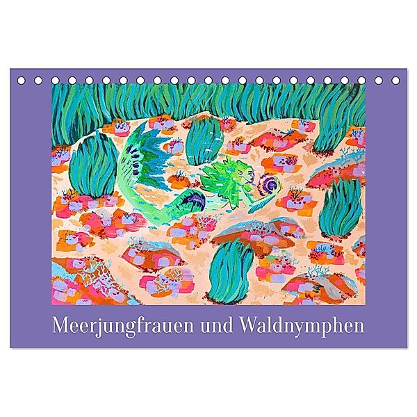 Meerjungfrauen und Waldnymphen (Tischkalender 2024 DIN A5 quer), CALVENDO Monatskalender, Niisirum