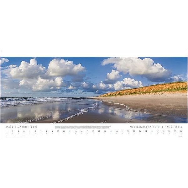 Meerlandschaft SYLT Kalender 2023. Großer Wandkalender mit Fotos des bekannten Künstlers Hans Jessel. Meereslandschaften, Hans Jessel