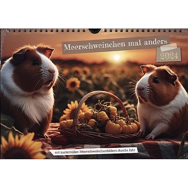 Meerschweinchen mal anders! (Wandkalender 2024 DIN A4 quer), CALVENDO Monatskalender, Calvendo, Heidi Spiegler