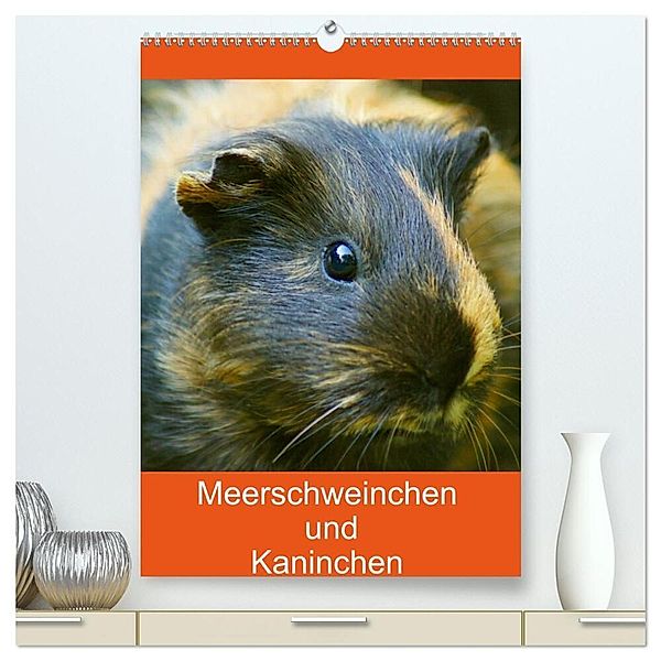 Meerschweinchen und Kaninchen Familienplaner (hochwertiger Premium Wandkalender 2024 DIN A2 hoch), Kunstdruck in Hochglanz, Kattobello