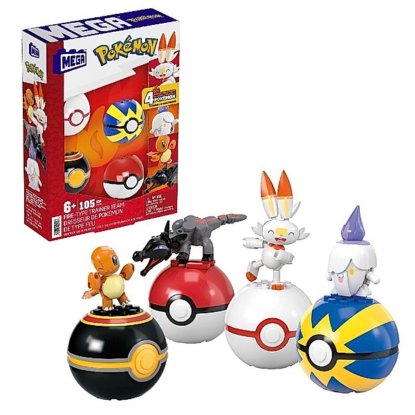 Mattel MEGA Pokémon 4 Feuer-Typ Pokémon Sets