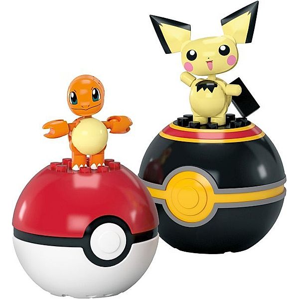 Mattel MEGA Pokémon POKÉ BALL COLL. (COLL. OF 3) - CHARMANDER AND PICHU (OS)