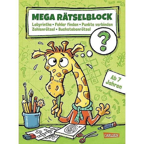 Mega Rätselblock / Mega Rätselblock - Labyrinthe, Fehler finden, Punkte verbinden, Zahlenrätsel, Buchstabenrätsel, Lucia Fischer