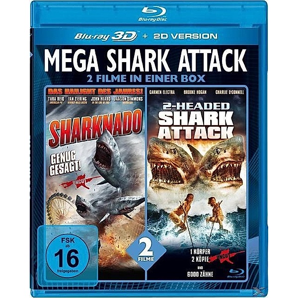 Mega Shark Attack - Sharknado/2-Headed Shark Attack (inkl. 2D-Version) [3D Blu-ray], Tara Reid, Ian Ziering, Carmen Electra, +++