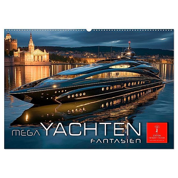 Mega Yachten Fantasien (Wandkalender 2024 DIN A2 quer), CALVENDO Monatskalender, Peter Roder