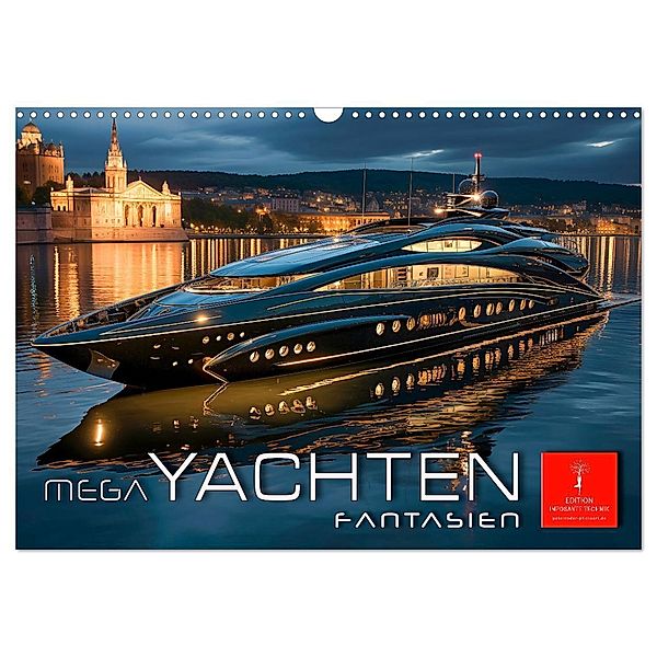 Mega Yachten Fantasien (Wandkalender 2024 DIN A3 quer), CALVENDO Monatskalender, Peter Roder