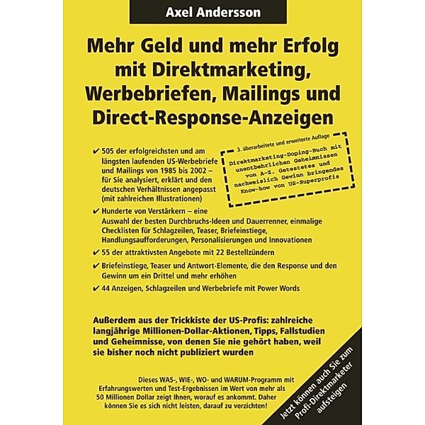 Mehr Geld und mehr Erfolg mit Direktmarketing, Werbebriefen, Mailings & Direct Response-Anzeigen, Axel Andersson