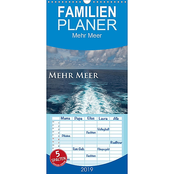 Mehr Meer - Familienplaner hoch (Wandkalender 2019 , 21 cm x 45 cm, hoch), Christiane Calmbacher