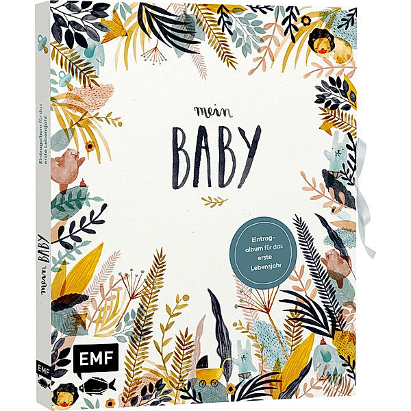 Mein Baby - Illustriertes Eintragalbum für das erste Lebensjahr mit Briefumschlag fürs erste Löckchen und Schleife zum Verschließen, Jenny Boidol