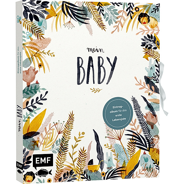 Mein Baby - Illustriertes Eintragalbum für das erste Lebensjahr mit Briefumschlag fürs erste Löckchen und Schleife zum Verschließen, Jenny Boidol