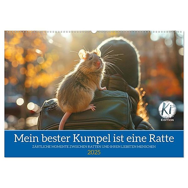 Mein bester Kumpel ist eine Ratte (Wandkalender 2025 DIN A2 quer), CALVENDO Monatskalender, Calvendo, Kerstin Waurick