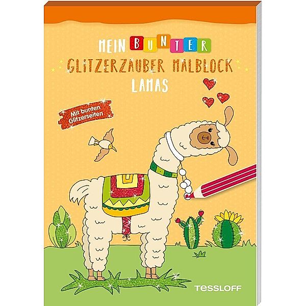 Mein bunter Glitzerzauber-Malblock - Lamas