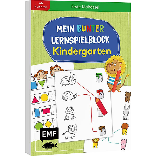 Mein bunter Lernspielblock - Kindergarten: Erste Malrätsel