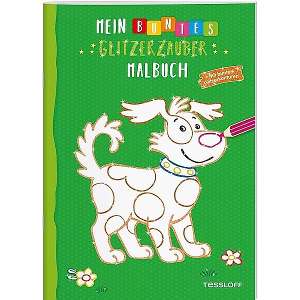 Mein buntes Glitzerzauber-Malbuch (Hund)