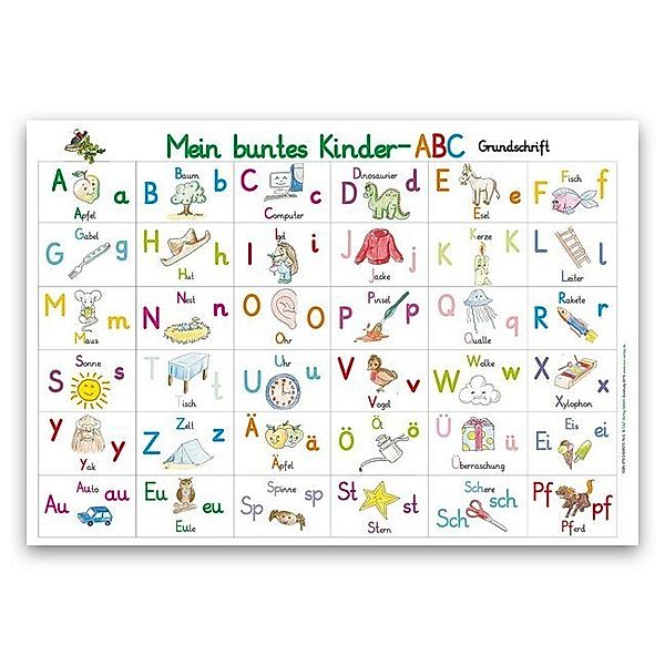 Mein buntes Kinder-ABC Grundschrift Lernposter glänzend, E&Z-Verlag GmbH