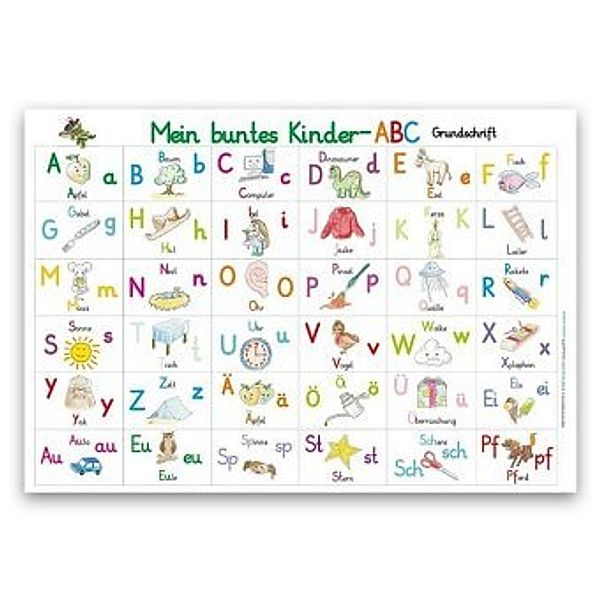 Mein buntes Kinder-ABC Grundschrift Lernposter DIN A3 laminiert, E&Z-Verlag GmbH