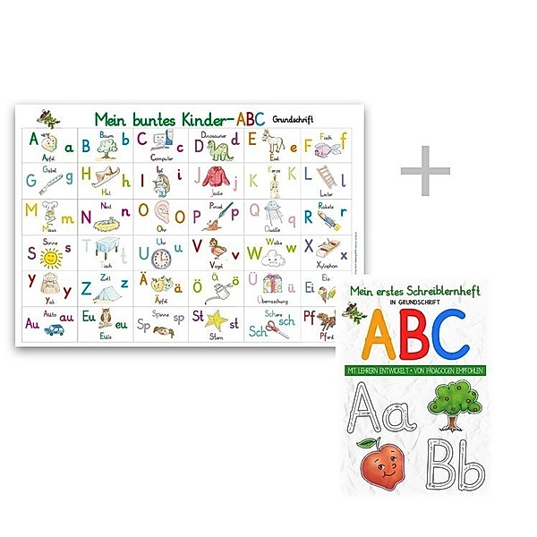 Mein buntes Kinder-ABC-Set in Grundschrift, m. 1 Buch, m. 1 Beilage, 2 Teile, E&Z-Verlag GmbH
