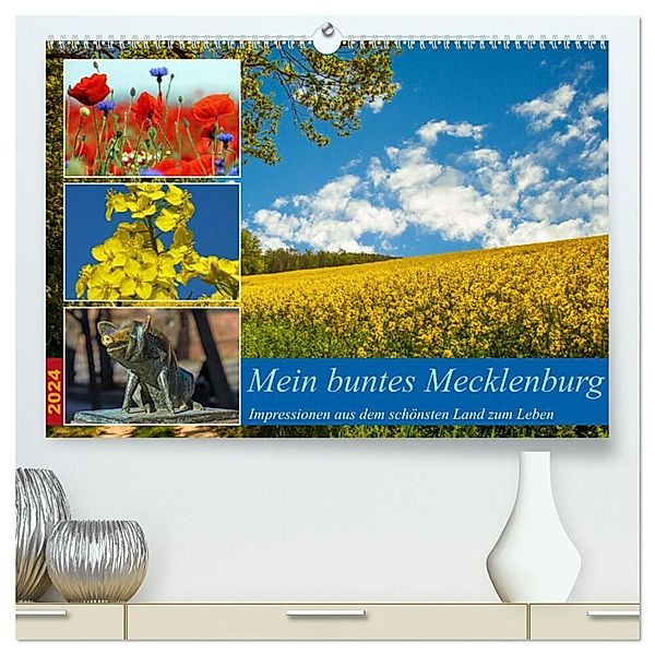 Mein buntes Mecklenburg (hochwertiger Premium Wandkalender 2024 DIN A2 quer), Kunstdruck in Hochglanz, Holger Felix