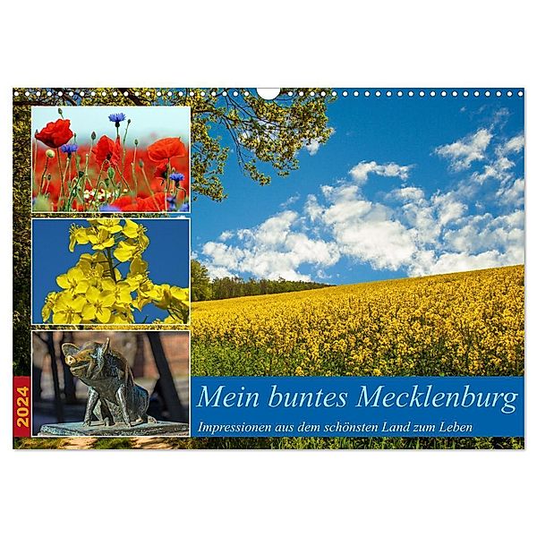 Mein buntes Mecklenburg (Wandkalender 2024 DIN A3 quer), CALVENDO Monatskalender, Holger Felix